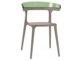 Кресло пластиковое PAPATYA Luna полипропилен, стекловолокно, поликарбонат тортора, зеленый Фото 1