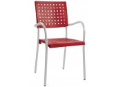 Кресло пластиковое PAPATYA Karea алюминий, стеклопластик красный Фото 1