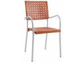 Кресло пластиковое PAPATYA Karea алюминий, стеклопластик темно-оранжевый Фото 1