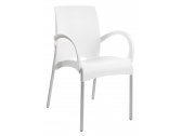 Кресло пластиковое PAPATYA Vital-K алюминий, стеклопластик белый Фото 1