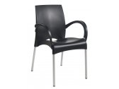 Кресло пластиковое PAPATYA Vital-K алюминий, стеклопластик черный Фото 1